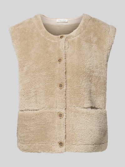 Christian Berg Woman Kamizelka z sztucznego futra z okrągłym dekoltem Piaskowy 2