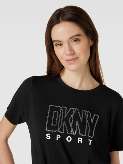 DKNY PERFORMANCE T-shirt met siersteentjes Zwart - 3