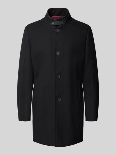 Cinque Lange jas met opstaande kraag, model 'Liverpool' Zwart - 2