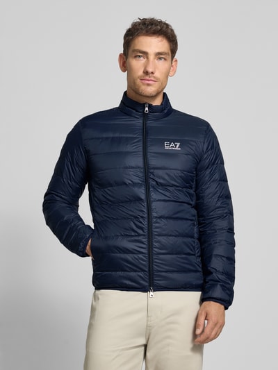 EA7 Emporio Armani Donsjack met labelprint, model 'TRAIN CORE' Donkerblauw - 4