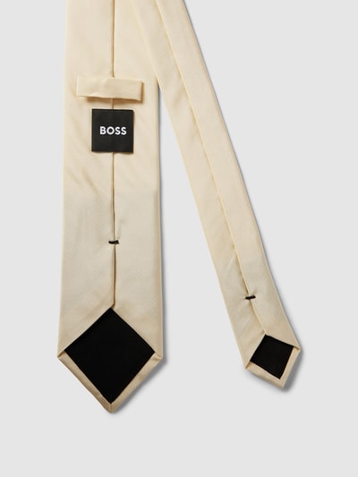 BOSS Krawatte mit Label-Patch Offwhite 3