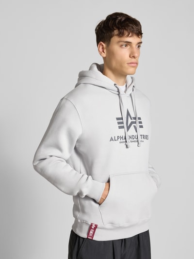 Alpha Industries Hoodie mit Label-Print Hellgrau 3