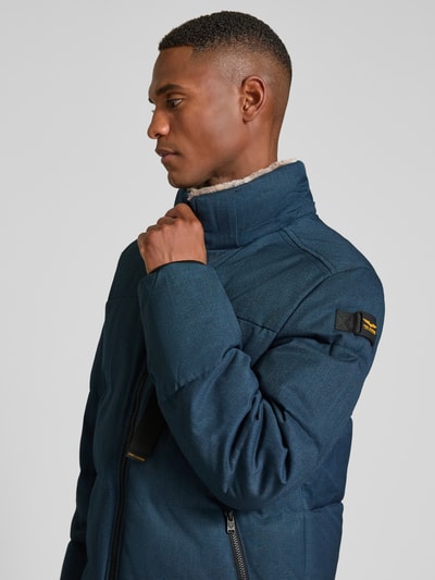 PME Legend Regular fit gewatteerd jack met viscose, model 'YET' Marineblauw - 3