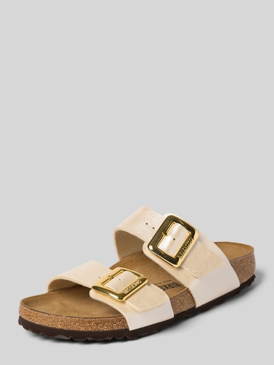 Produktfoto, Slipper in Leder-Optik Modell 'Sydney' van Birkenstock, afgeronde pasvorm, logodetail, hakhoogte maat 40: 3 cm