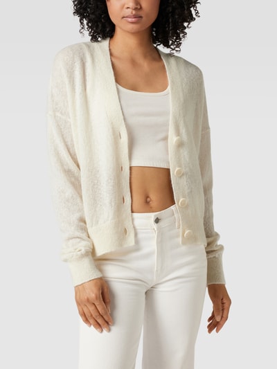 BOSS Cardigan mit V-Ausschnitt Modell 'Foleda' Ecru 4