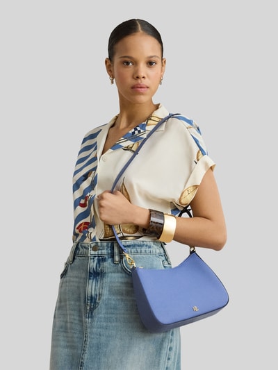 Lauren Ralph Lauren Schoudertas van echt leer model 'Danni' Blauw - 6