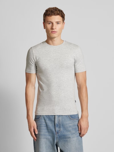 REVIEW Slim fit T-shirt met ronde hals Lichtgrijs gemêleerd - 4