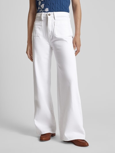 Lauren Ralph Lauren Jeans in unifarbenem Design mit weitem Bein Modell 'HIRS' Weiss 4