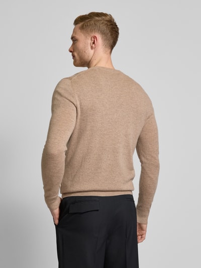 Christian Berg Men Wollpullover mit V-Ausschnitt und Kaschmir-Anteil Camel Melange 5