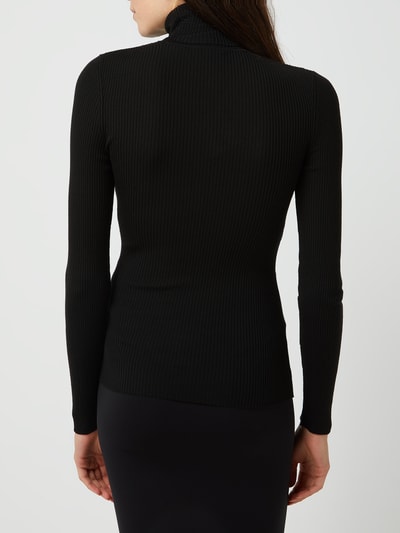 Wolford Sweter z wywijanym kołnierzem z wełny merino  Czarny 5