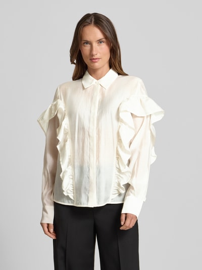 Copenhagen Muse Blouse met volants en overhemdkraag, model 'MOLLY' Offwhite - 4
