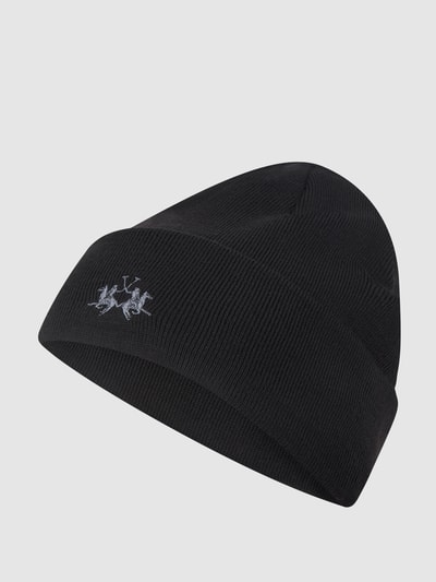 La Martina Beanie mit Logo Schwarz 1
