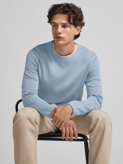 Jack & Jones Gebreide pullover met ronde hals, model 'ELEO' Rookblauw - 3