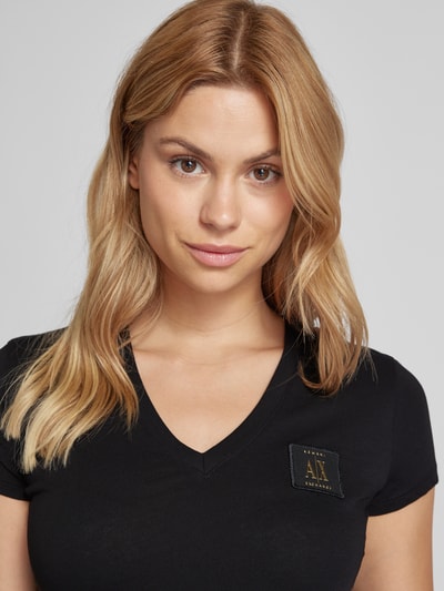 ARMANI EXCHANGE T-shirt met labelpatch Zwart - 3