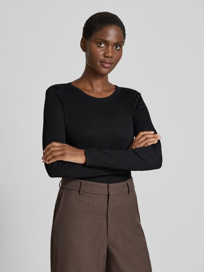 Marc Cain Longsleeve mit geripptem Rundhalsausschnitt Black 4