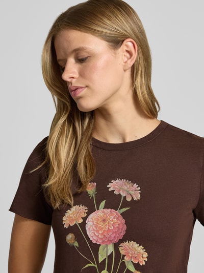 ONLY Regular Fit T-Shirt aus reiner Baumwolle 'ONLLUCY' Mittelbraun Mel 3