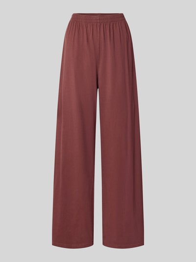 Produktfoto, Wide Fit Hose aus reiner Baumwolle Modell 'GIXY' von American Vintage, rötlich-braune Farbe, elastischer Bund, glatte Textur
