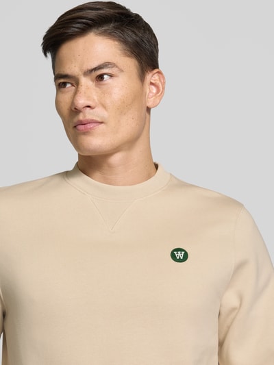 Wood Wood Sweatshirt mit Logo-Badge Modell 'Tye' Beige 3