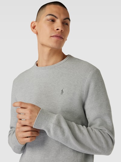 Polo Ralph Lauren Pullover met structuurmotief en labelstitching Lichtgrijs - 3