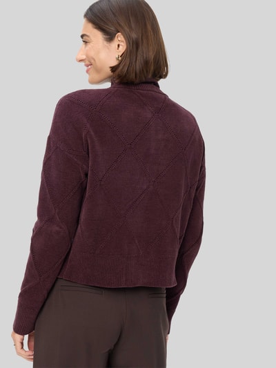 Brax Regular Fit Strickjacke aus Baumwoll-Mix Bordeaux 5