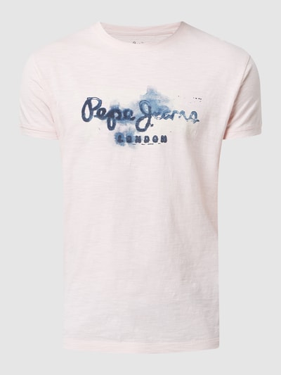 Pepe Jeans T-shirt z bawełny model ‘Golders’ Jasnoróżowy 2