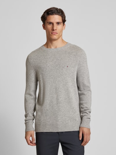 Tommy Hilfiger Wollen pullover met logostitching Lichtgrijs - 4