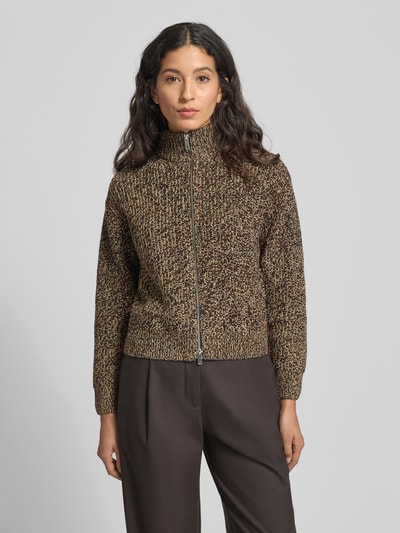 Mango Strickjacke mit Zweiwege-Reißverschluss Modell 'SALTY' Dunkelbraun 4