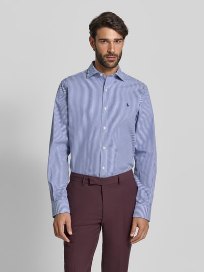 Polo Ralph Lauren Regular Fit Business-Hemd mit Logo-Stitching Royal 4