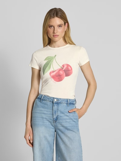 Jake*s Casual T-Shirt mit Motiv-Print Offwhite 4