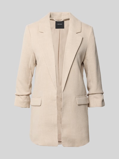 Produktfoto, Regular Fit Longblazer mit Viskose-Anteil Modell 'FRIDA' von VERO MODA, beige, strukturierte Oberfläche, schlichte Linien, Damen Longblazer