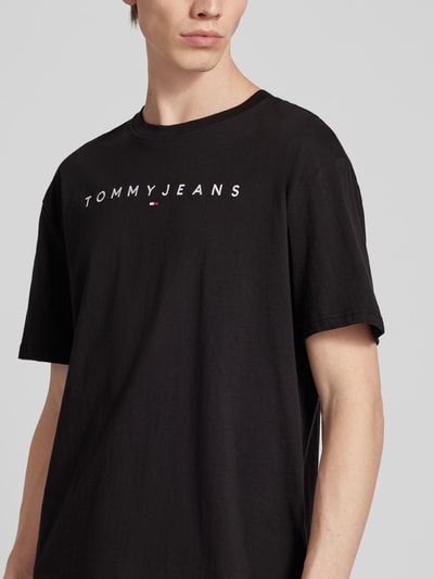 Tommy Jeans Regular Fit T-Shirt mit Label-Stitching Black 3