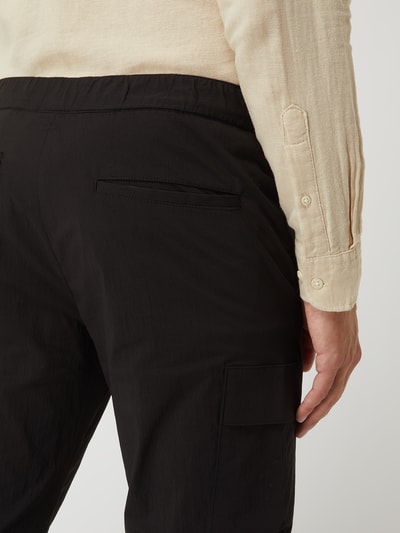 Selected Homme Straight Fit Cargohose mit Stretch-Anteil Modell 'Ronnie'  Schwarz 3