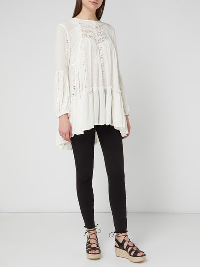 FREE PEOPLE Blusenshirt mit Lochstickerei Ecru 1