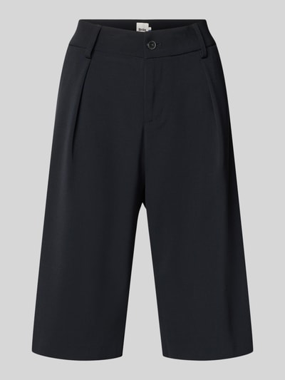 Produktfoto, Loose Fit Bermudas mit Knopfverschluss Modell 'MILLA' von Brax, czarny, materiał z domieszką wełny, szerokość w rozmiarze 36: 41 cm, długość nogawki 36 cm, kieszenie boczne, kieszenie z tyłu