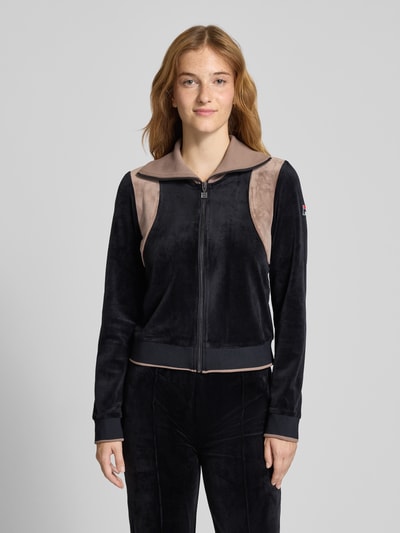 FILA Slim fit sweatjack met ritssluiting, model 'ADRIANO' Zwart - 4
