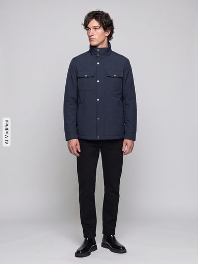 Selected Funktionsjacke mit hohem Stehkragen Modell 'MATTIS' Dunkelblau 1