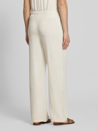 ONLY Loose Fit Weite Hose aus Viskose-Leinen-Mix Modell 'SIESTA' Ecru 5