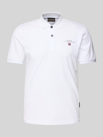 Napapijri Regular Fit Poloshirt mit Label-Stitching Modell 'elbas' Offwhite 2