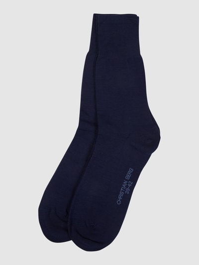 Christian Berg Men Socken aus Wollmischung im 2er-Pack  Dunkelblau 1