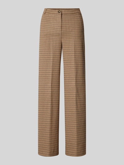 Weekend Max Mara Straight Fit Stoffhose mit Bügelfalten Modell 'PANETTO' Camel 1