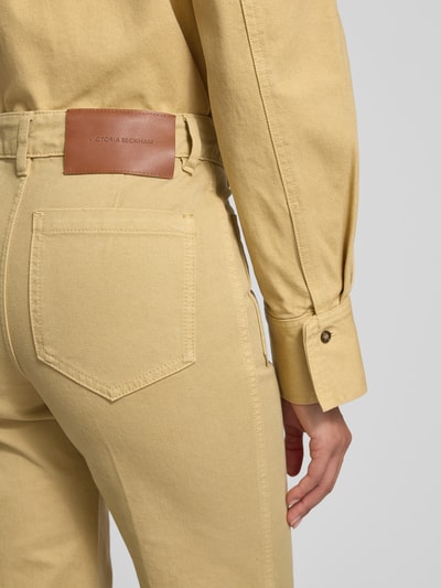 Victoria Beckham Bootcut Fit Jeans aus reiner Baumwolle Hellgelb 3