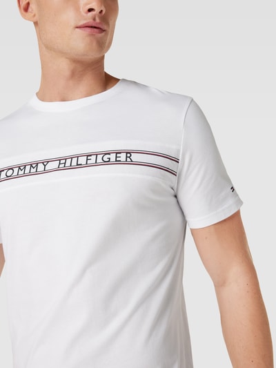 Tommy Hilfiger T-Shirt mit Label-Print Weiss 3