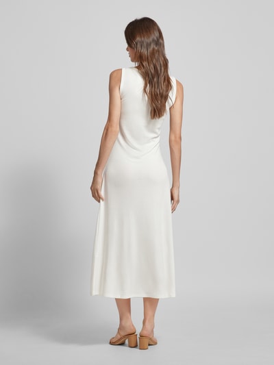 Milano Italy Długa sukienka z okrągłym dekoltem Złamany biały 5