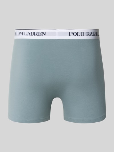 Produktfoto, grün-blaue, glatte obcisłe bokserki aus mieszanka bawełny Polo Ralph Lauren, Trunks aus Baumwoll-Mix Modell 'CLSSIC TRUNK-3 PACK' von Polo Ralph Lauren Underwear
