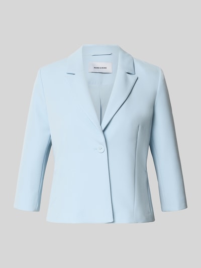 Produktfoto, Blazer mit Reverskragen und 3/4-Arm von More & More in Hellblau, taillierter Schnitt, Material-Mix mit Stretch-Anteil, Knopfverschluss