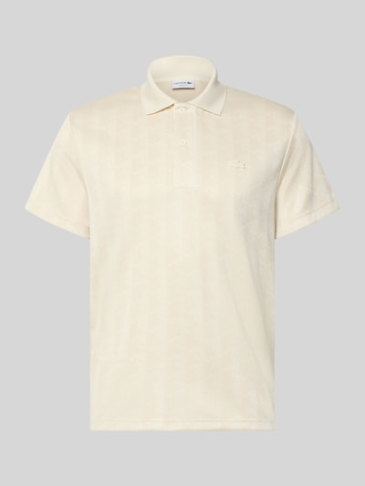 Produktfoto, Classic Fit Poloshirt mit Logo-Detail von Lacoste in Beige mit feiner Struktur und kurzen Ärmeln, Herren Poloshirt von Lacoste