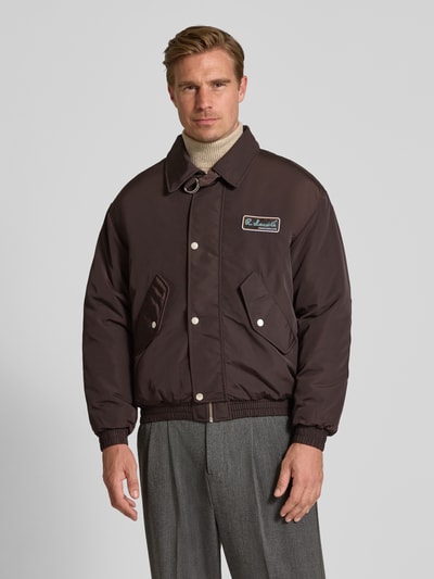 Lacoste Regular Fit Bomberjacke mit Umlegekragen Dunkelbraun 4