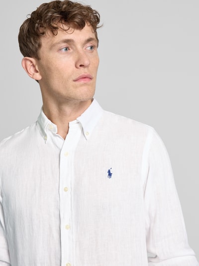 Polo Ralph Lauren Custom Fit Freizeithemd mit Knopfleiste Weiss 3