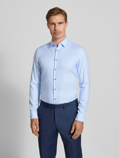 Jake*s Super Slim Fit Business-Hemd mit Kentkragen Bleu 4
