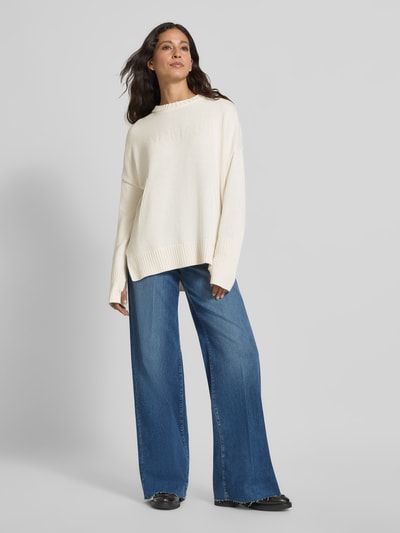 ARMANI EXCHANGE Oversized Strickpullover mit gerippten Abschlüssen Offwhite 1